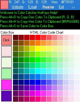 Pick Color Code Screen, Save Color To Color Box